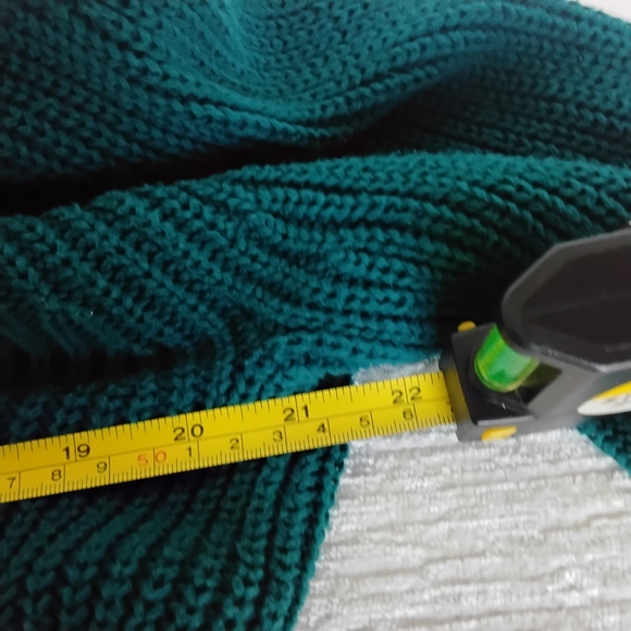Coldwater Creek 100%Cotton Dark Teal Cowl Neck Sweater - Picture 8 of 9